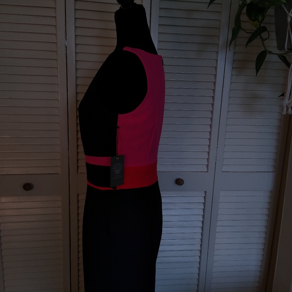 NWT Vince Camuto Navy Colorblock Sleeveless Wide-Leg Jumpsuit Sz 6 Pink Red - Picture 4 of 14
